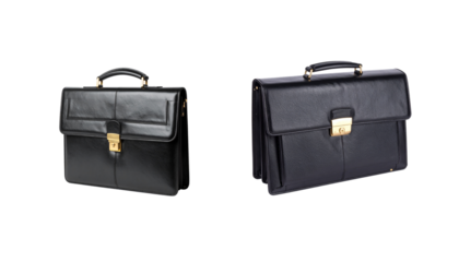 Stylish leather briefcases in black, showcasing sleek design and elegant finish. Perfect for professionals seeking sophisticated accessory for work or business meetings