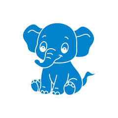 Cute cartoon elephant coloring book illustration vector design templates