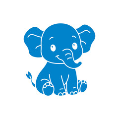 Obraz premium Cute cartoon elephant coloring book illustration vector design templates