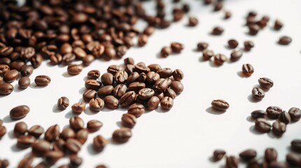 Obraz premium Aromatic Dark Roast Organic Coffee Beans Close-Up - Gourmet Espresso and Caf​​feine Delight