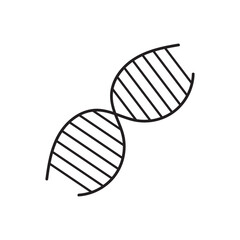 Minimalist Outline DNA Strand Icon Representing Genetics and Molecular Biology