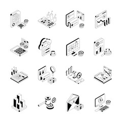 Grab this amazing isometric collection showing money icons