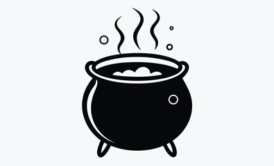 witch cauldron silhouette, Witch cauldron poison brew silhouette vector, Cauldron silhouette