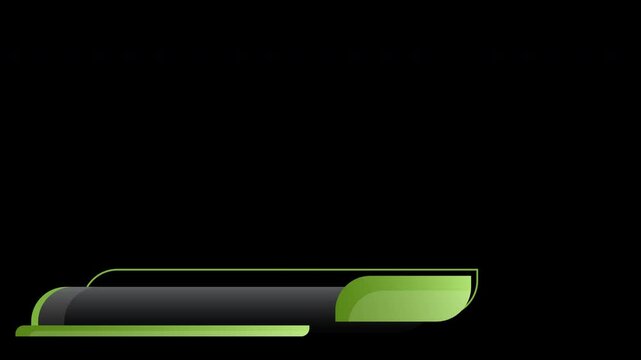 Lower third banner animation. Lower third bar template for breaking news, television, video and media channels. Interface template. Transparent background with alpha channel