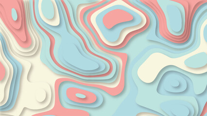 Colorful multilayer paper cut image. Vector decoration art