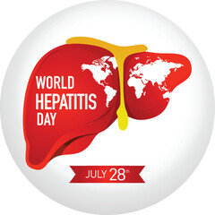 world hepatitis day, 28 july hepatitis day,simple typography and world map concept about hepatitis day editable social media template, simple typography, 