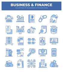 Collection of 25 Business and Finance Icons