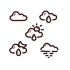 set of weather icons, sunny, rainy and others
