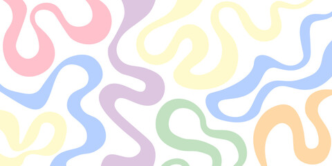 Abstract pastel vibrant wavy line pattern isolated on a transparent background. Abstract backdrop. Perfect for modern design, branding and typography. Vector illustration