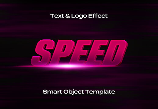 Speed Motion Cinematic Text Logo Style Effect Mockup Logotype Template Shape