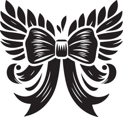 Fototapeta premium Ribbon Bow Vector Silhouette Collection.