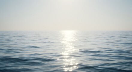Obraz premium Serene Ocean Vista Sunlit Waters and Expansive Horizon - A Calming Seascape Photograph
