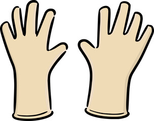 Illustration of medical rubber gloves
