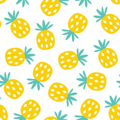 Multicolored pineapples seamless pattern. Summer pattern with pineapples forwrapping paper fabric and.