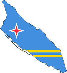 Aruba overlay map vector – no text or markers, SVG outline