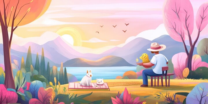 Barbeque backyard food banner