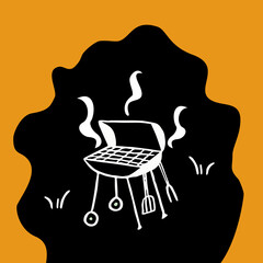 BBQ party vector illustration. Perfect for invitation, poster, social media.