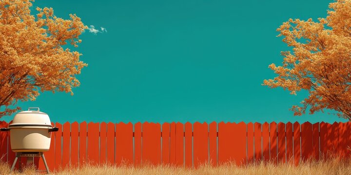 Barbeque backyard food banner