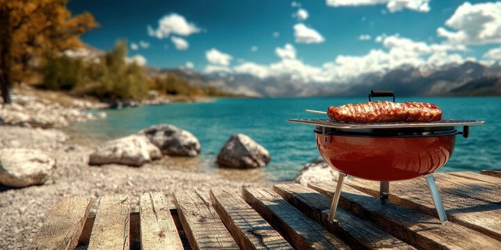 Barbeque backyard food banner