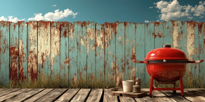 Barbeque backyard food banner