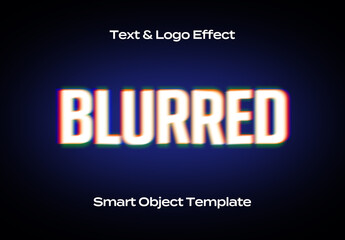 Blured Motion Black Text Logo Style Effect Mockup Logotype Template Shape