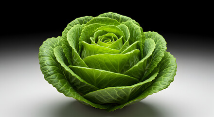 Fototapeta premium Decorative Cabbage Rose In Full Bloom With Intricate Leaf Patterns