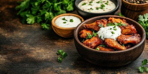 Buffalo wings food banner