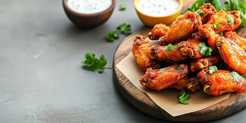 Fototapeta premium Buffalo wings food banner