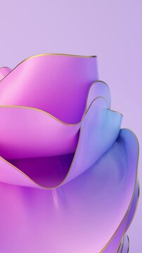 Pink and gold cloth waves 3D Animation