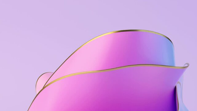 Pink and gold cloth waves 3D Animation