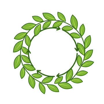 Vibrant Green Leaf Wreath: Perfect for Spring Designs on transparent background