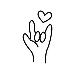 I Love You Hand Sign Gesture Valentines Heart