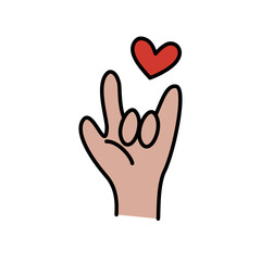 I Love You Hand Sign Gesture Valentines Heart