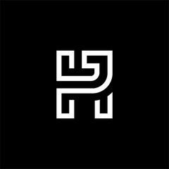Fototapeta premium HJ letter logo design concept