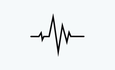 Heartbeat silhouette, Continuous line representing a heartbeat outline vector art illustration
