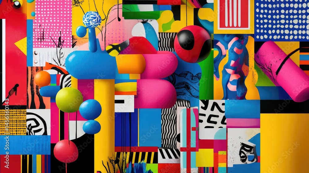 Poster abstract rhythm of colors in modern pop style, explosive gradients and dynamic visuals