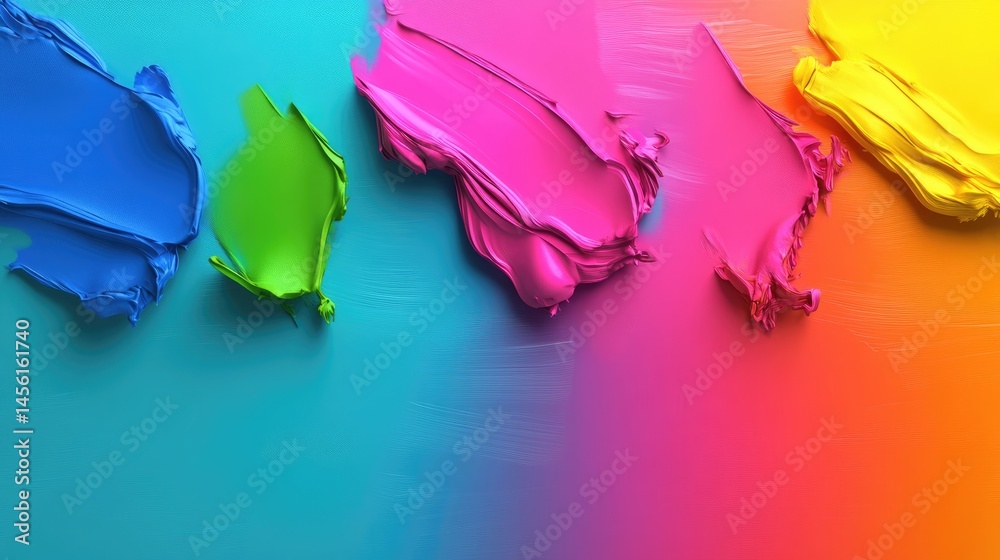 Poster Abstract gradient of vibrant hues with noise overlay for a soft, atmospheric effect