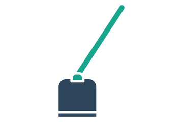 Hoe icon. solid icon style. icon manual cultivation and work. agriculture elements vector illustration