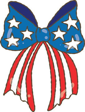 Retro 4th of July Ribbon Hand-drawn