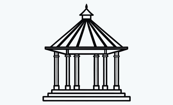 recommend clip art: Gazebo silhouette, Gazebo silhouette vector, Gazebo icon, Black gazebo park silhouette vector
