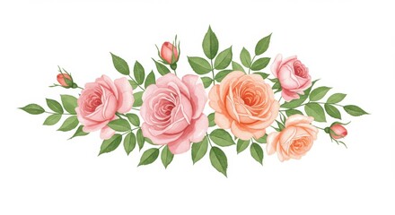 Arrangement of Roses with Leaves for Decorative Use