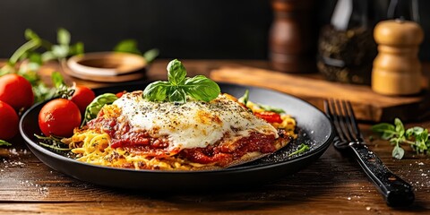 Fototapeta premium Chicken parm food banner