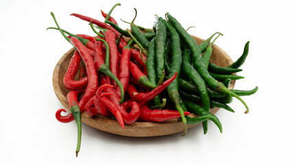 Chili peppers. Fresh organic chili isolated on white background