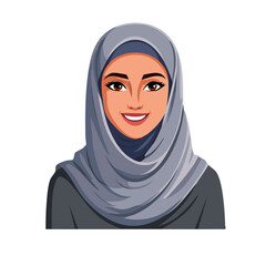 arab saudi arabian woman wearing a gray scarf vector icon design