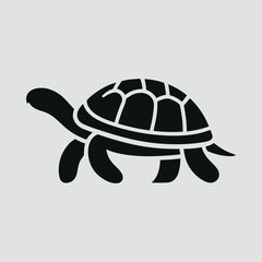 Minimal turtle with smooth shell edges vector illustration