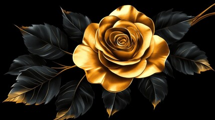 Golden rose with dark leaves (1)