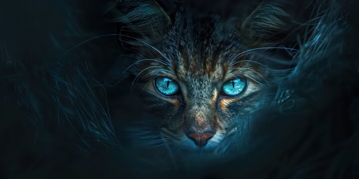 Mysterious cat portrait
