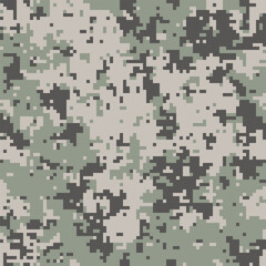 Abstract digital camouflage pattern.  Neutral tones create a versatile background for design projects, offering a sense of concealment and strategic planning.