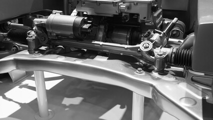 Fototapeta premium A car electric power steering system and suspension components.