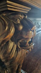bronze statue of a lion